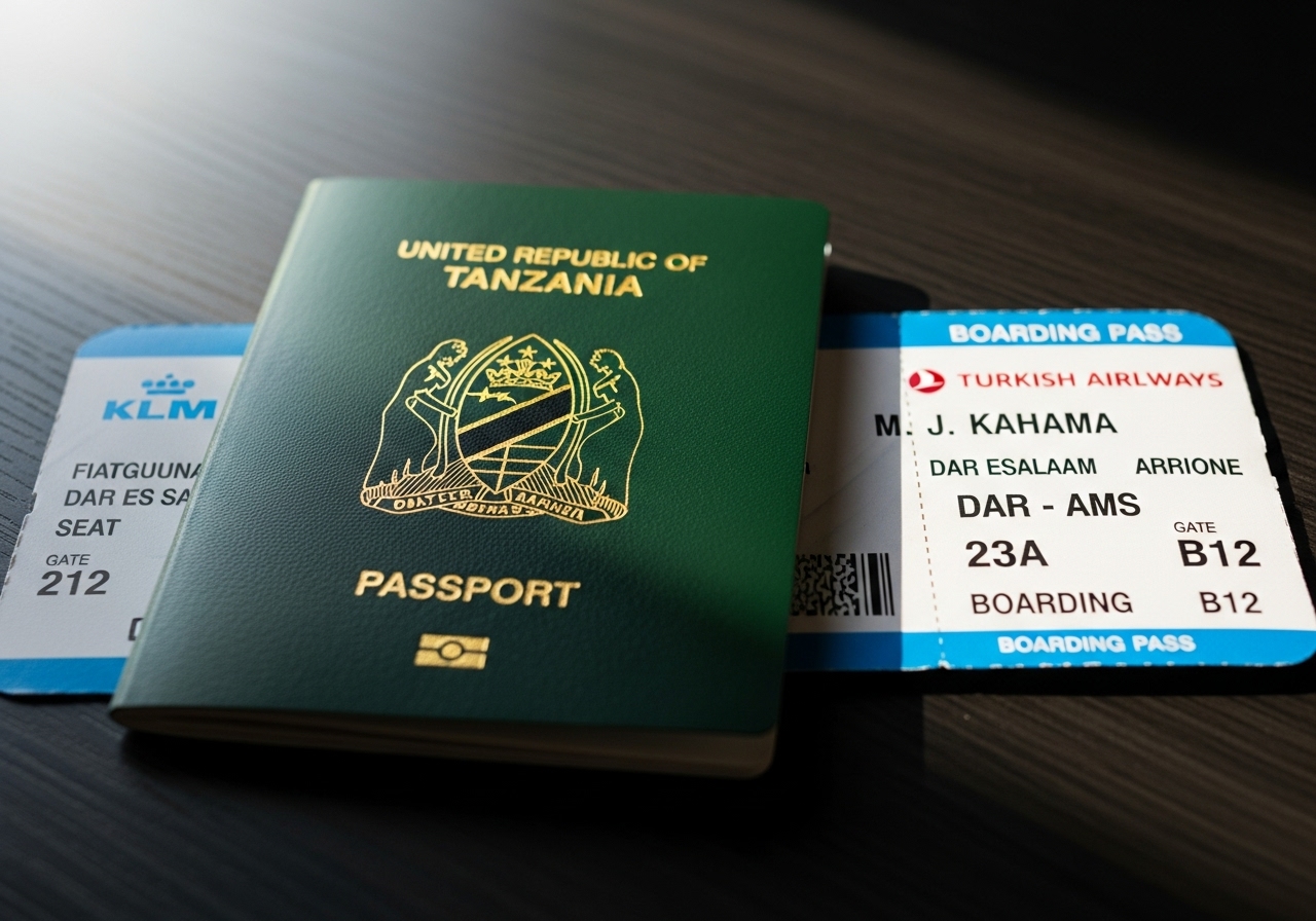 Passport and boarding pass